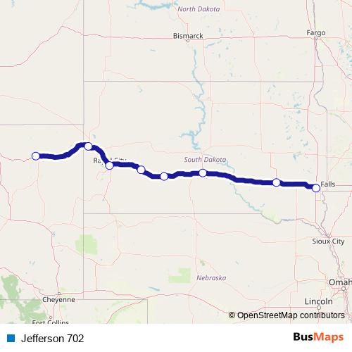 Jefferson 702 bus Line Map