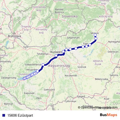 15606 Ezüstpart rail Line Map