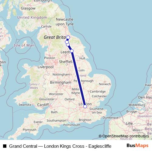 Grand Central rail Line Map