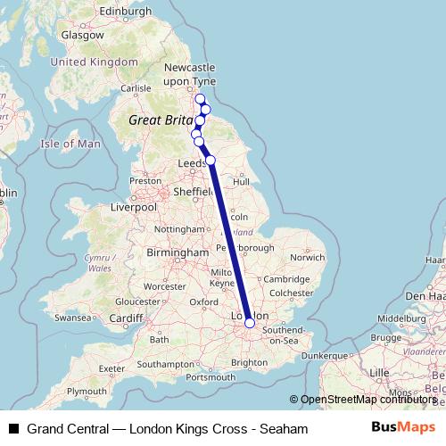 Grand Central rail Line Map