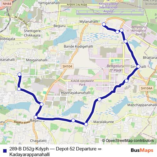289-B D52g-Kdyph bus Line Map