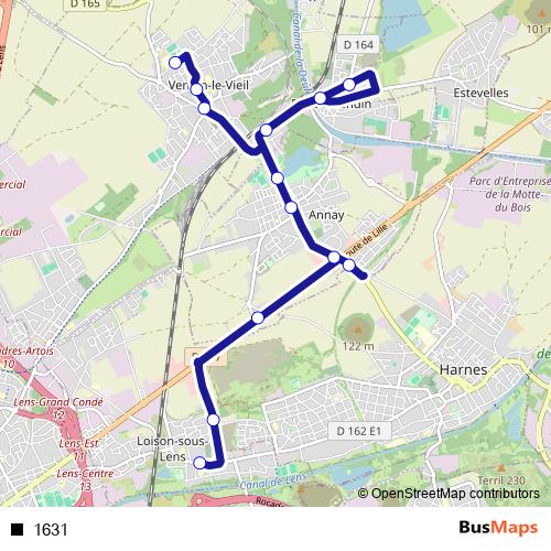 1631 bus Line Map