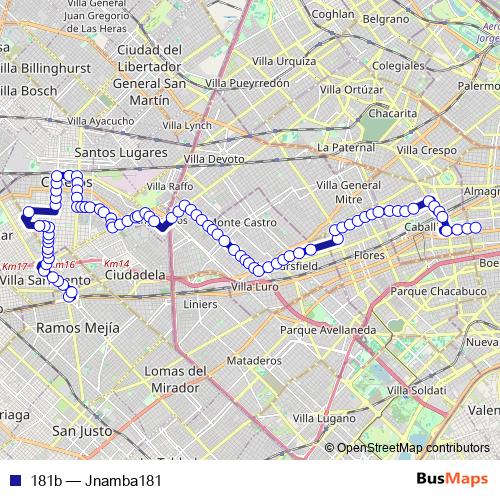 181b bus Line Map