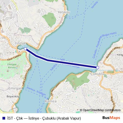 İST - Çbk ferry Line Map