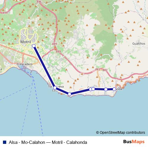 Alsa - Mo-Calahon bus Line Map