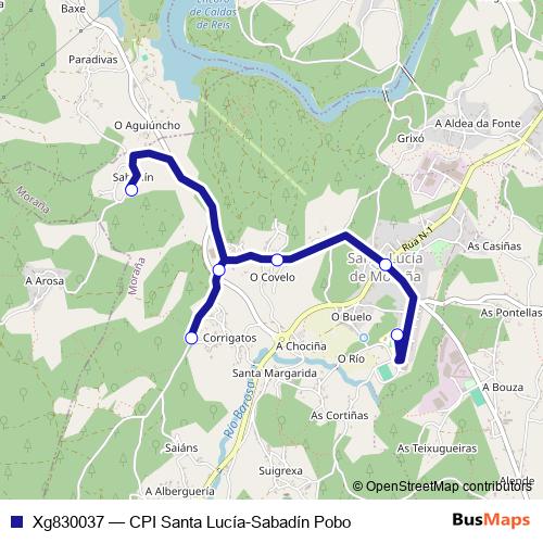 Xg830037 bus Line Map