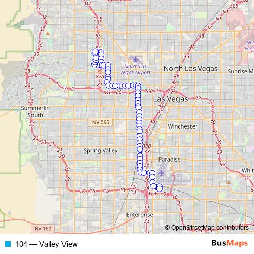 104 bus Line Map