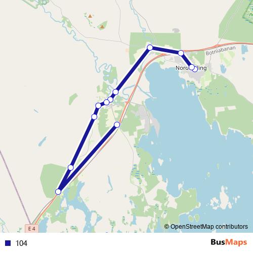 104 bus Line Map