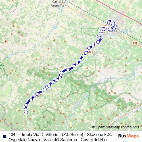 104 bus Line Map
