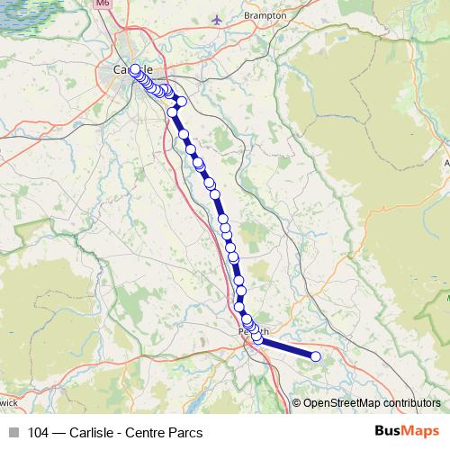 104 bus Line Map