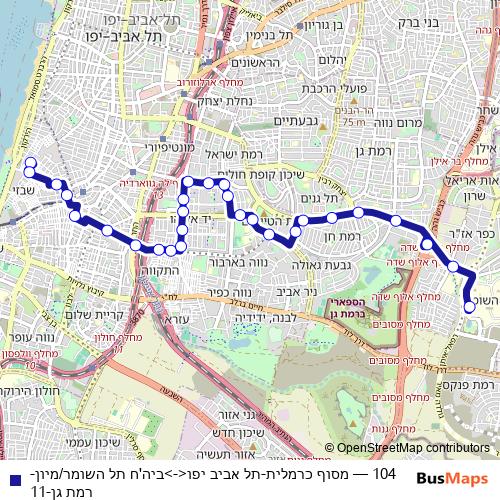 104 bus Line Map