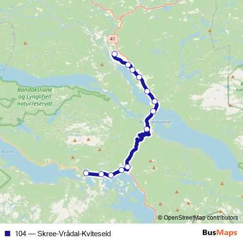 104 bus Line Map