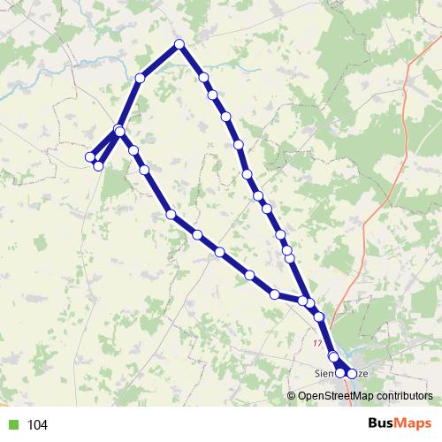 104 bus Line Map