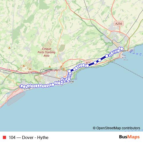 104 bus Line Map