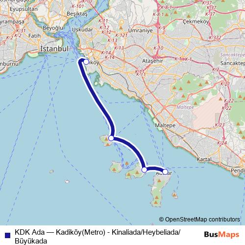 KDK Ada ferry Line Map