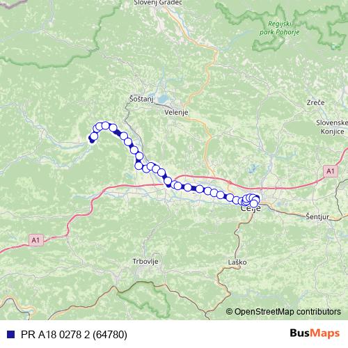 PR A18 0278 2 (64780) bus Line Map