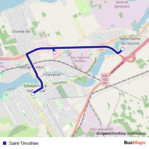 Saint-Timothée bus Line Map