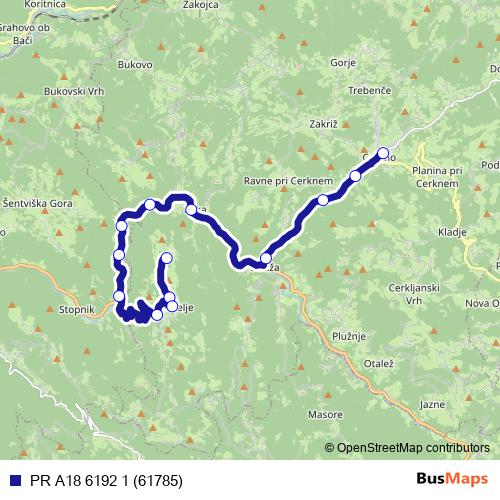 PR A18 6192 1 (61785) bus Line Map