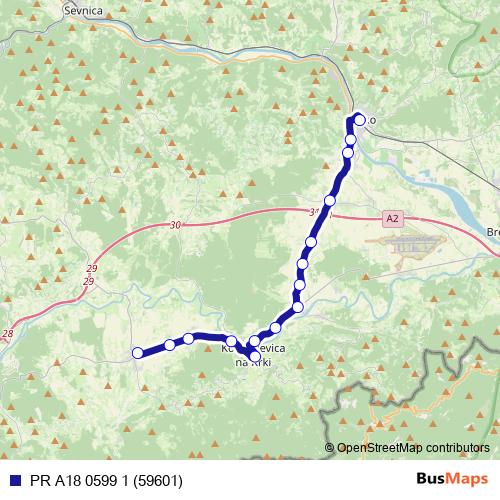 PR A18 0599 1 (59601) bus Line Map