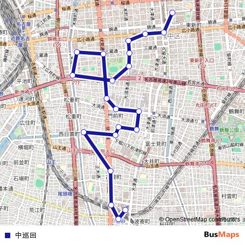中巡回 bus Line Map