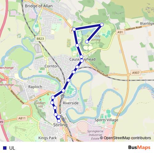 UL bus Line Map