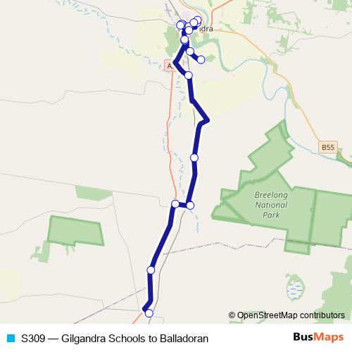 S309 bus Line Map