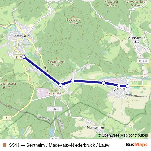 S543 bus Line Map