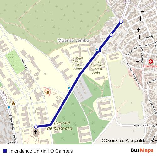Intendance Unikin TO Campus bus Line Map