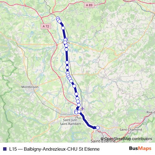L15 bus Line Map