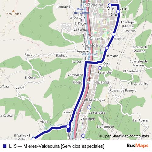 L15 bus Line Map