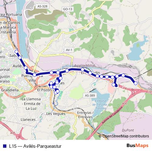 L15 bus Line Map