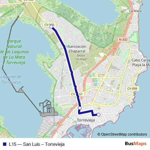 L15 bus Line Map