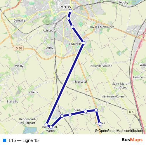 L15 bus Line Map