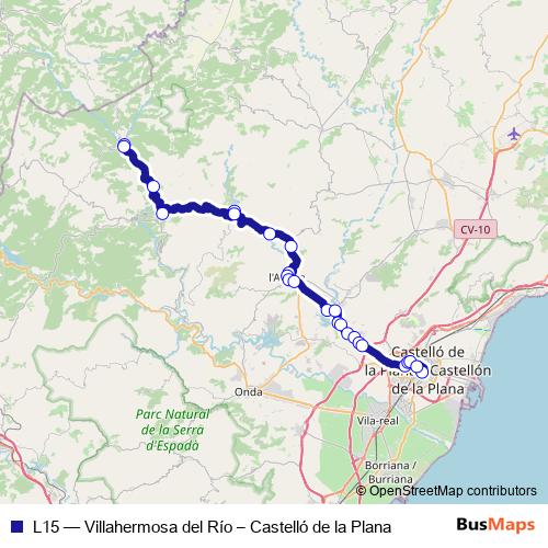 L15 bus Line Map