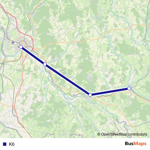 K6 bus Line Map
