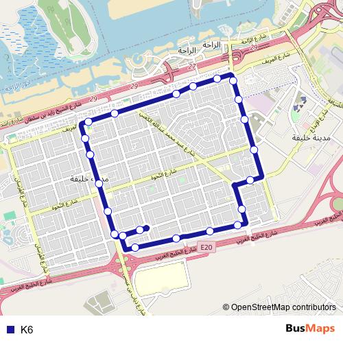 K6 bus Line Map