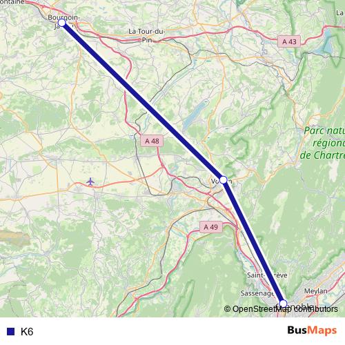 K6 bus Line Map