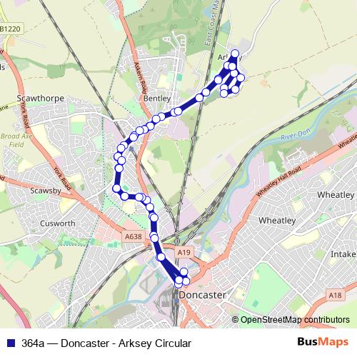 364a bus Line Map
