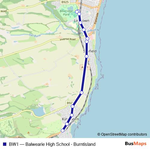 BW1 bus Line Map
