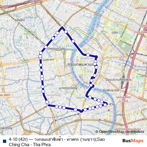4-10 (42r) bus Line Map