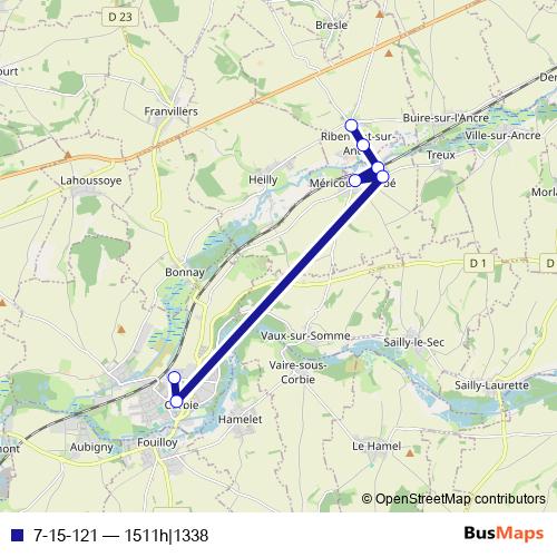 7-15-121 bus Line Map