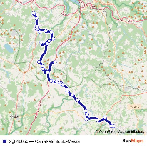 Xg846050 bus Line Map