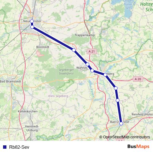 Rb82-Sev bus Line Map