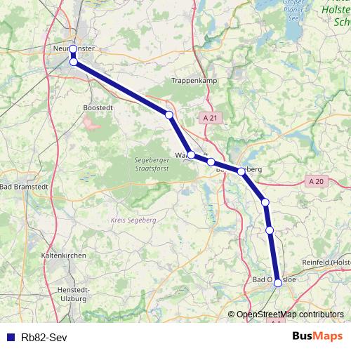Rb82-Sev bus Line Map