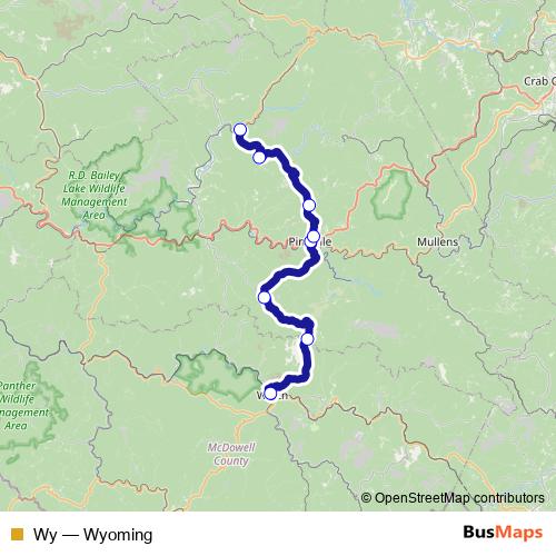 Wy bus Line Map