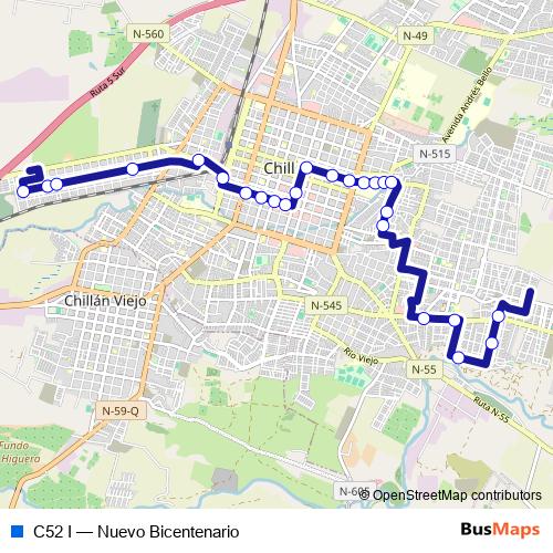 C52 I bus Line Map