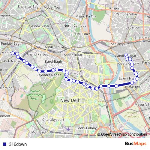 316down bus Line Map