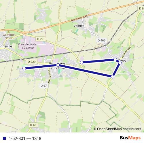 1-52-301 bus Line Map