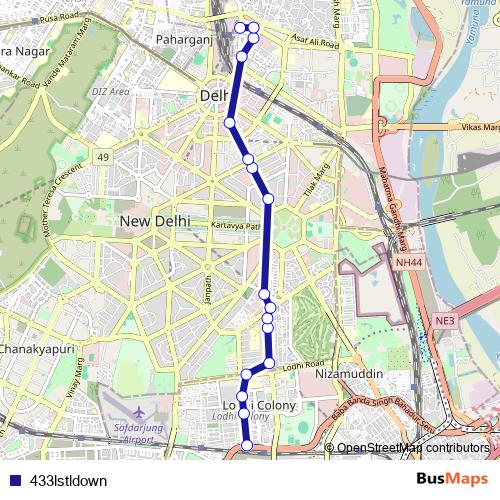 433lstldown bus Line Map