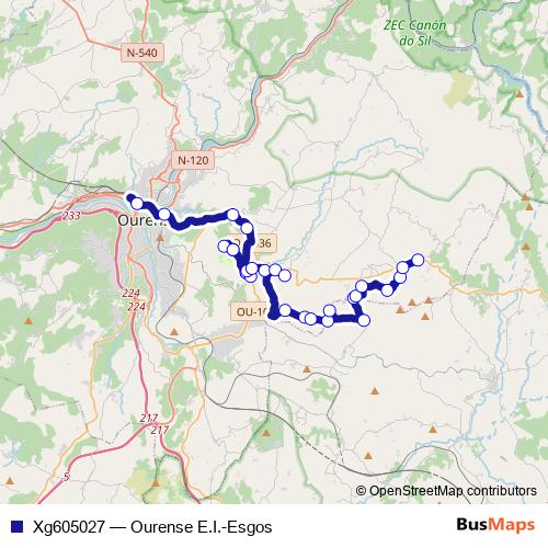 Xg605027 bus Line Map